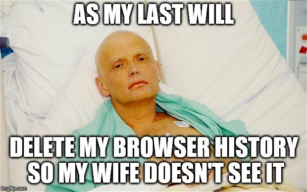 Litvineko deathbed | AS MY LAST WILL DELETE MY BROWSER HISTORY SO MY WIFE DOESN'T SEE IT | image tagged in litvineko deathbed | made w/ Imgflip meme maker