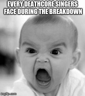 Angry Baby | EVERY DEATHCORE SINGERS FACE DURING THE BREAKDOWN | image tagged in memes,angry baby | made w/ Imgflip meme maker