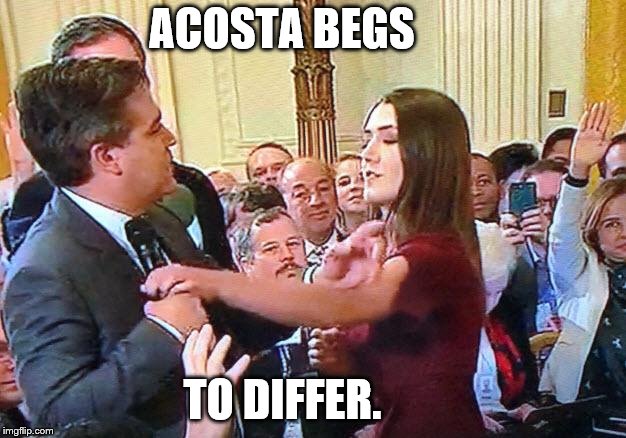Jim Acosta the Accoster | ACOSTA BEGS TO DIFFER. | image tagged in jim acosta the accoster | made w/ Imgflip meme maker