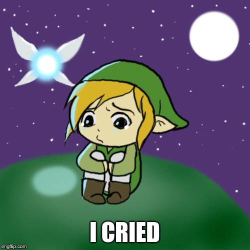 Sad Link | I CRIED | image tagged in sad link | made w/ Imgflip meme maker