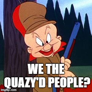 Elmer Fudd | WE THE QUAZY'D PEOPLE? | image tagged in elmer fudd | made w/ Imgflip meme maker