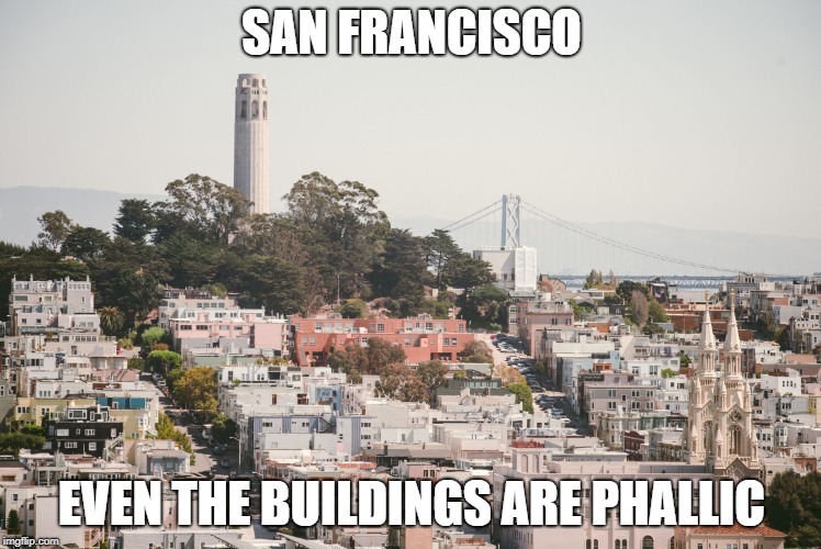 san francisco nailed it | SAN FRANCISCO; EVEN THE BUILDINGS ARE PHALLIC | image tagged in san francisco nailed it | made w/ Imgflip meme maker