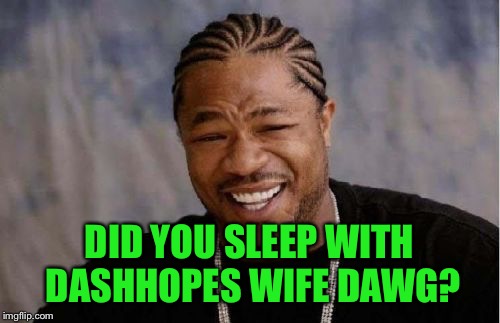 Yo Dawg Heard You Meme | DID YOU SLEEP WITH DASHHOPES WIFE DAWG? | image tagged in memes,yo dawg heard you | made w/ Imgflip meme maker