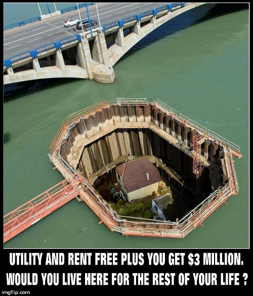 image tagged in houses,money,challenge,bridge,who wants to be a millionaire,home | made w/ Imgflip meme maker