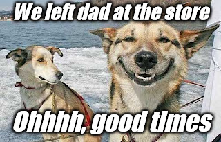 Original Stoner Dog | We left dad at the store; Ohhhh, good times | image tagged in memes,original stoner dog | made w/ Imgflip meme maker