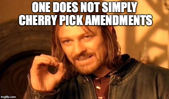 One Does Not Simply Meme | ONE DOES NOT SIMPLY CHERRY PICK AMENDMENTS | image tagged in memes,one does not simply | made w/ Imgflip meme maker