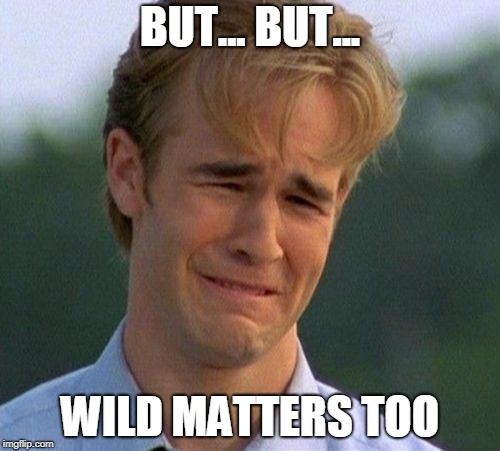 1990s First World Problems Meme | BUT... BUT... WILD MATTERS TOO | image tagged in memes,1990s first world problems | made w/ Imgflip meme maker