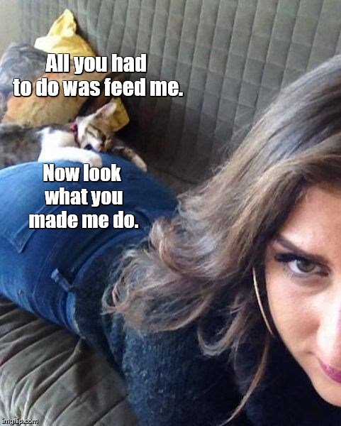 All you had to do was feed me. Now look what you made me do. | made w/ Imgflip meme maker