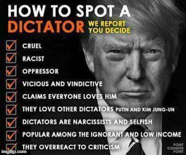 . | image tagged in trump,dictator,racist,vindictive | made w/ Imgflip meme maker
