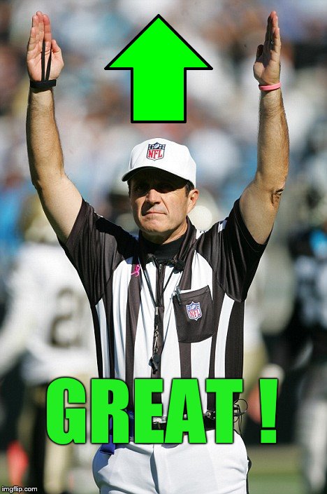 TOUCHDOWN! | GREAT ! | image tagged in touchdown | made w/ Imgflip meme maker