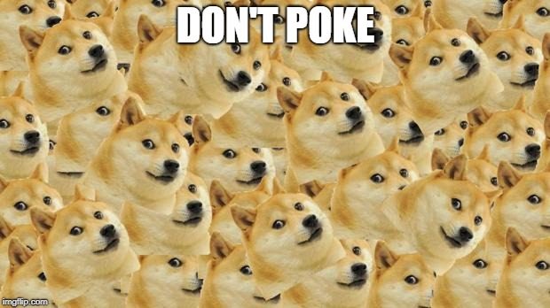 Multi Doge Meme | DON'T POKE | image tagged in memes,multi doge | made w/ Imgflip meme maker