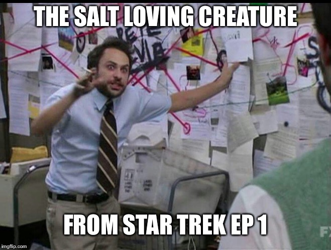 Trying to explain | THE SALT LOVING CREATURE FROM STAR TREK EP 1 | image tagged in trying to explain | made w/ Imgflip meme maker