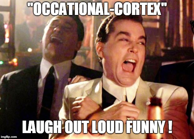 Goodfellas Laugh | "OCCATIONAL-CORTEX" LAUGH OUT LOUD FUNNY ! | image tagged in goodfellas laugh | made w/ Imgflip meme maker