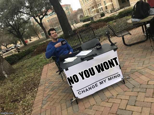 Prove me wrong | NO YOU WONT | image tagged in prove me wrong | made w/ Imgflip meme maker