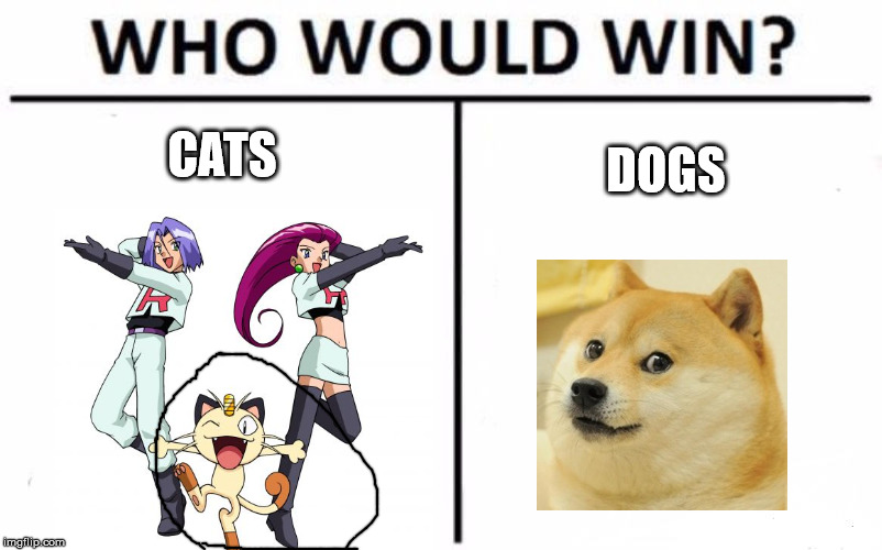 Who Would Win? Meme | CATS; DOGS | image tagged in memes,who would win | made w/ Imgflip meme maker