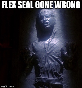 And today, we remember Han Solo as a victim of Flex Seal | FLEX SEAL GONE WRONG | image tagged in han solo,flex tape | made w/ Imgflip meme maker