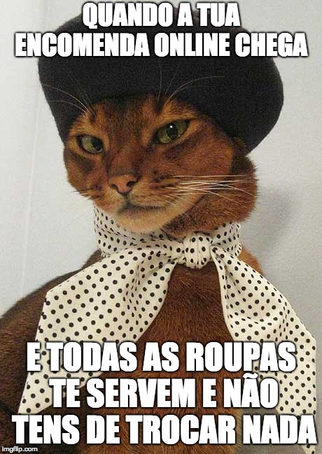 QUANDO A TUA ENCOMENDA ONLINE CHEGA; E TODAS AS ROUPAS TE SERVEM E NÃO TENS DE TROCAR NADA | made w/ Imgflip meme maker