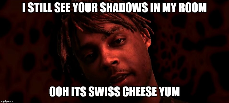 I STILL SEE YOUR SHADOWS IN MY ROOM OOH ITS SWISS CHEESE YUM | made w/ Imgflip meme maker