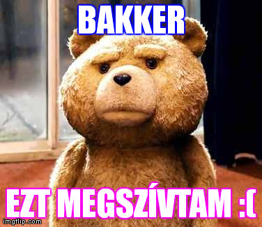 TED Meme | BAKKER EZT MEGSZÃVTAM :( | image tagged in memes,ted | made w/ Imgflip meme maker