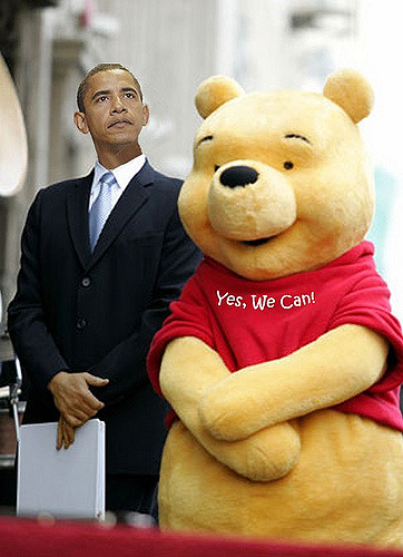 Obama and Winnie the Pooh Blank Meme Template