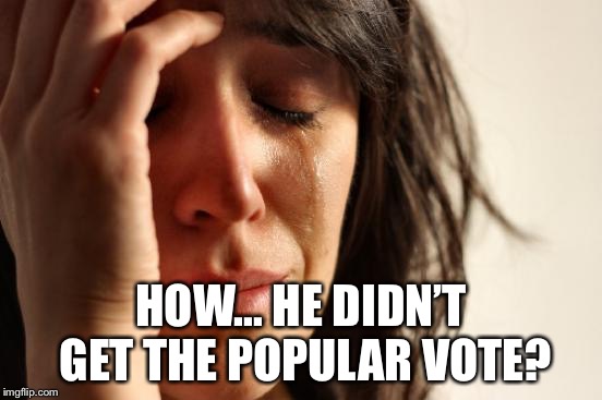 First World Problems Meme | HOW... HE DIDN’T GET THE POPULAR VOTE? | image tagged in memes,first world problems | made w/ Imgflip meme maker
