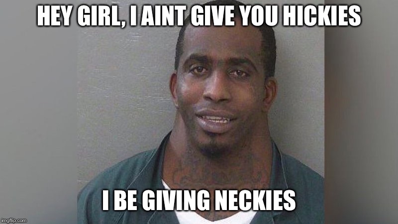 HEY GIRL, I AINT GIVE YOU HICKIES; I BE GIVING NECKIES | image tagged in hey girl | made w/ Imgflip meme maker