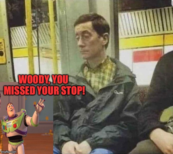 Gosh darn it! | WOODY, YOU MISSED YOUR STOP! | image tagged in toy story,woody,bus,memes,funny | made w/ Imgflip meme maker