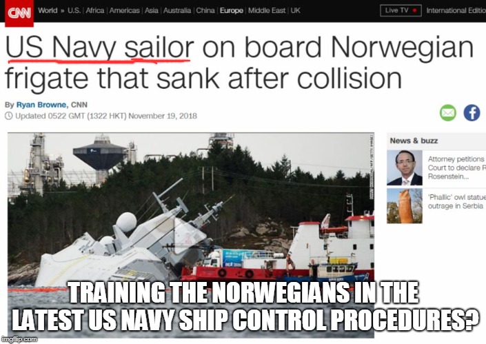 TRAINING THE NORWEGIANS IN THE LATEST US NAVY SHIP CONTROL PROCEDURES? | made w/ Imgflip meme maker