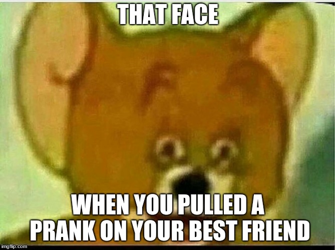 Jerry  | THAT FACE; WHEN YOU PULLED A PRANK ON YOUR BEST FRIEND | image tagged in jerry | made w/ Imgflip meme maker