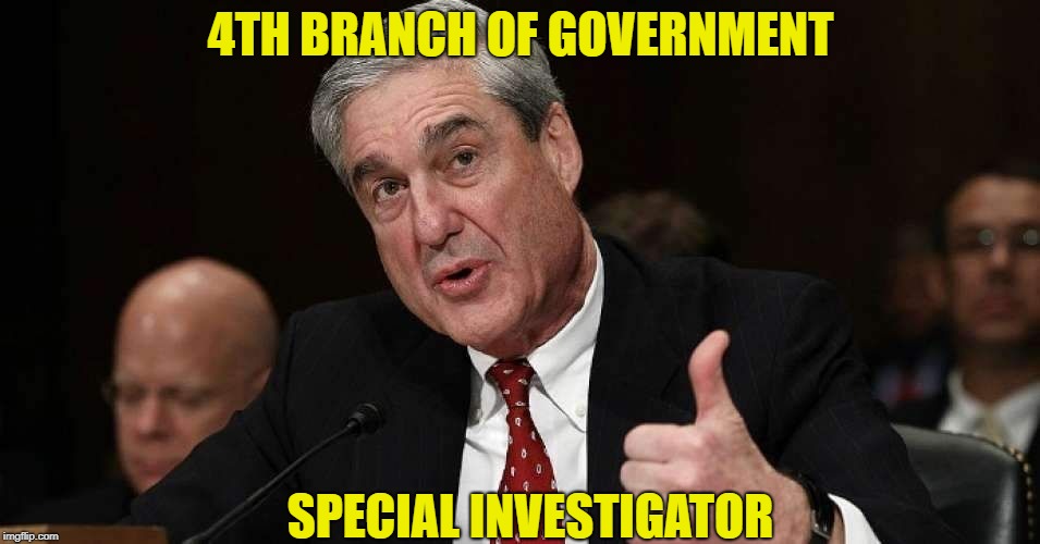 I Sense This is Going to Become a Thing for All Future Presidents Now. | 4TH BRANCH OF GOVERNMENT; SPECIAL INVESTIGATOR | image tagged in robert mueller,politics | made w/ Imgflip meme maker