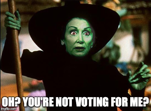 OH? YOU'RE NOT VOTING FOR ME? | image tagged in nancy pelosi,political | made w/ Imgflip meme maker