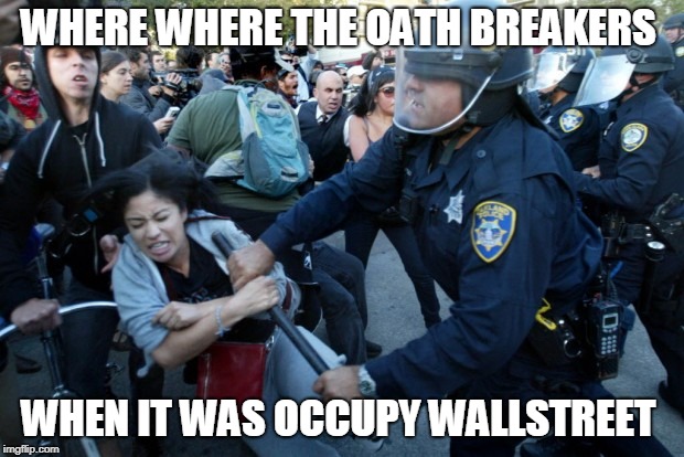 WHERE WHERE THE OATH BREAKERS; WHEN IT WAS OCCUPY WALLSTREET | image tagged in alt right oath breakers | made w/ Imgflip meme maker