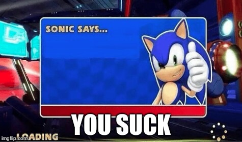 Sonic Says | YOU SUCK | image tagged in sonic says | made w/ Imgflip meme maker