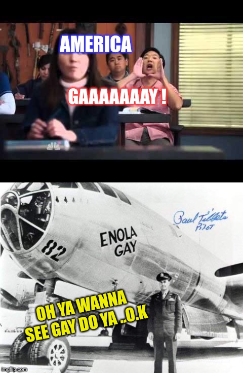 AMERICA GAAAAAAAY ! OH YA WANNA SEE GAY DO YA ..O.K | image tagged in ha gay | made w/ Imgflip meme maker