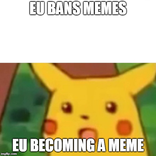 Surprised Pikachu | EU BANS MEMES; EU BECOMING A MEME | image tagged in memes,surprised pikachu | made w/ Imgflip meme maker