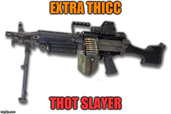 EXTRA THICC; THOT SLAYER | image tagged in thicc | made w/ Imgflip meme maker
