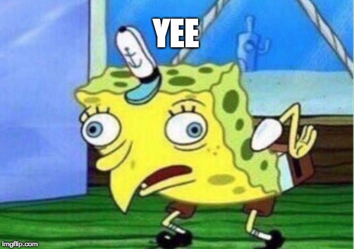 Mocking Spongebob | YEE | image tagged in memes,mocking spongebob | made w/ Imgflip meme maker