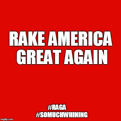 #RAGA | RAKE AMERICA GREAT AGAIN; #RAGA        #SOMUCHWHINING | image tagged in maga,make america great again,trumpisms,good grief,raga,big brain | made w/ Imgflip meme maker