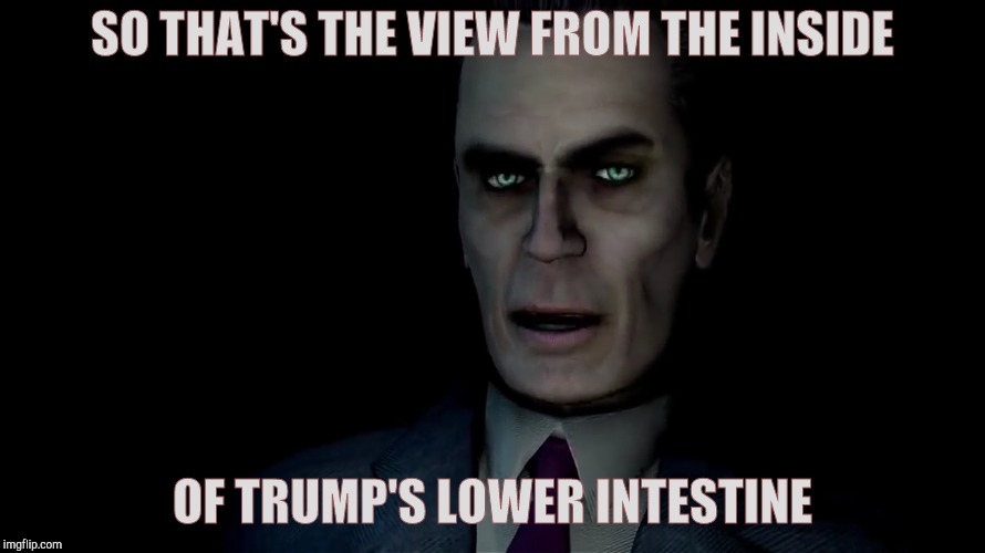 SO THAT'S THE VIEW FROM THE INSIDE OF TRUMP'S LOWER INTESTINE | made w/ Imgflip meme maker