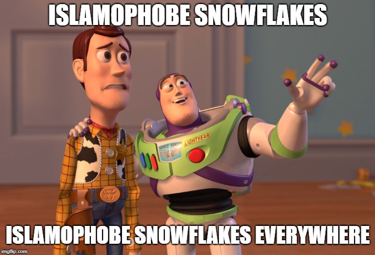 X, X Everywhere Meme | ISLAMOPHOBE SNOWFLAKES; ISLAMOPHOBE SNOWFLAKES EVERYWHERE | image tagged in memes,x x everywhere,islamophobia,snowflakes,snowflake,special snowflake | made w/ Imgflip meme maker