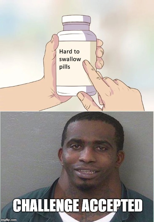 CHALLENGE ACCEPTED | image tagged in hard to swallow pills,memes,challenge | made w/ Imgflip meme maker