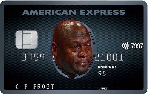Crying jordan credit card Blank Meme Template