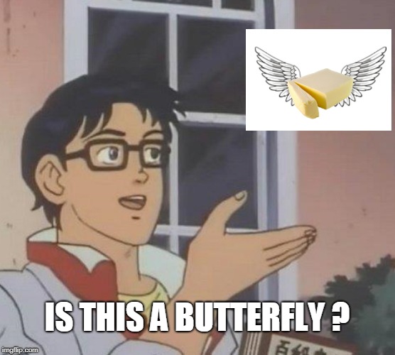 Is This A Pigeon Meme | IS THIS A BUTTERFLY ? | image tagged in memes,is this a pigeon | made w/ Imgflip meme maker