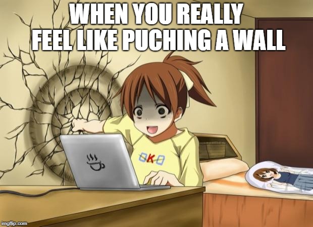 When an anime leaves you on a cliffhanger | WHEN YOU REALLY FEEL LIKE PUCHING A WALL | image tagged in when an anime leaves you on a cliffhanger | made w/ Imgflip meme maker
