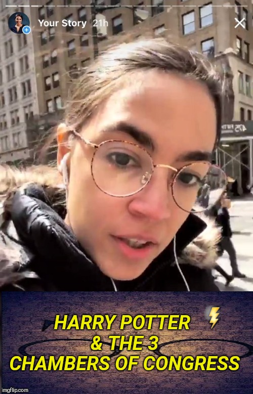 HARRY POTTER & THE 3 CHAMBERS OF CONGRESS; ⚡ | image tagged in ocasio cortez is a moron | made w/ Imgflip meme maker