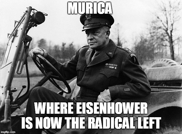 MURICA; WHERE EISENHOWER IS NOW THE RADICAL LEFT | image tagged in rightwing | made w/ Imgflip meme maker