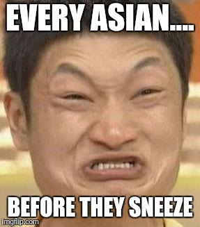 mad asian | EVERY ASIAN.... BEFORE THEY SNEEZE | image tagged in mad asian | made w/ Imgflip meme maker