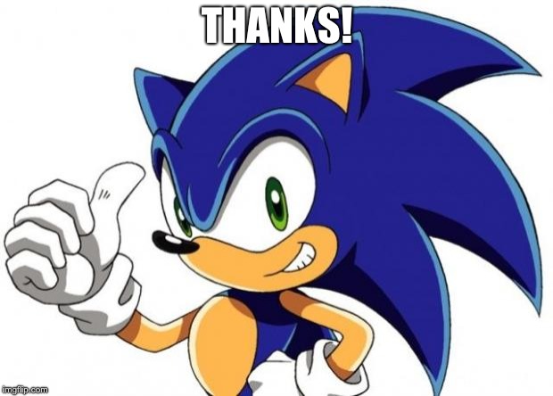 Sonic The Hedgehog Approves | THANKS! | image tagged in sonic the hedgehog approves | made w/ Imgflip meme maker