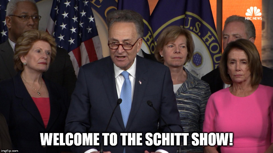 Democrat congressmen | WELCOME TO THE SCHITT SHOW! | image tagged in democrat congressmen | made w/ Imgflip meme maker