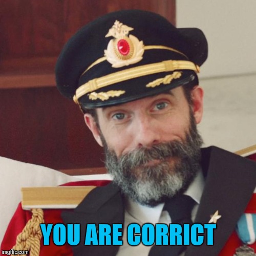 Captain Obvious | YOU ARE CORRICT | image tagged in captain obvious | made w/ Imgflip meme maker